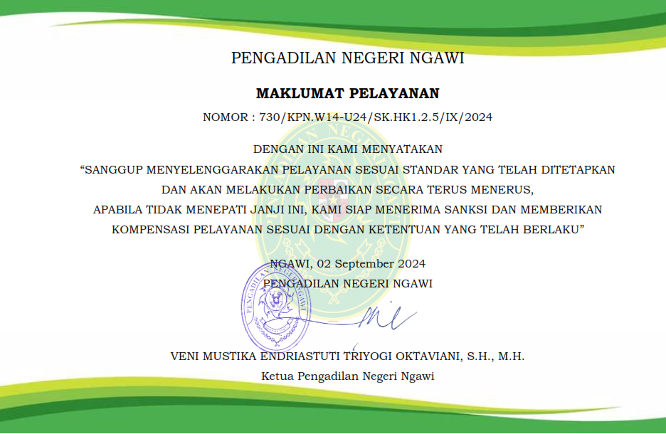 MAKLUMAT PELAYANAN 2024
