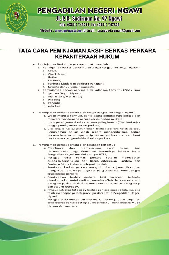 PEMINJAMAN ARSIP BERKAS PERKARA
